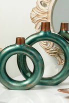 İkili Yeşil Ring Vazo - 0