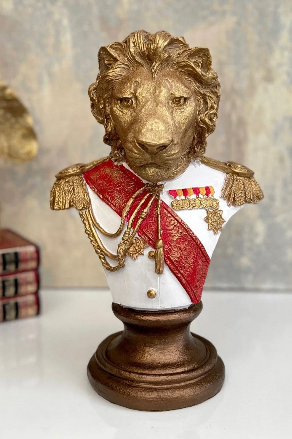 Kaideli Altın Detaylı Aslan Obje - 0