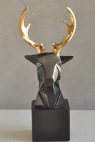 Kübik Geyik Büst Obje Siyah - 0