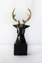 Kübik Geyik Büst Obje Siyah - 1