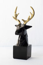 Kübik Geyik Büst Obje Siyah - 2