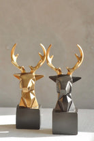 Kübik Geyik Büst Obje Siyah - 4