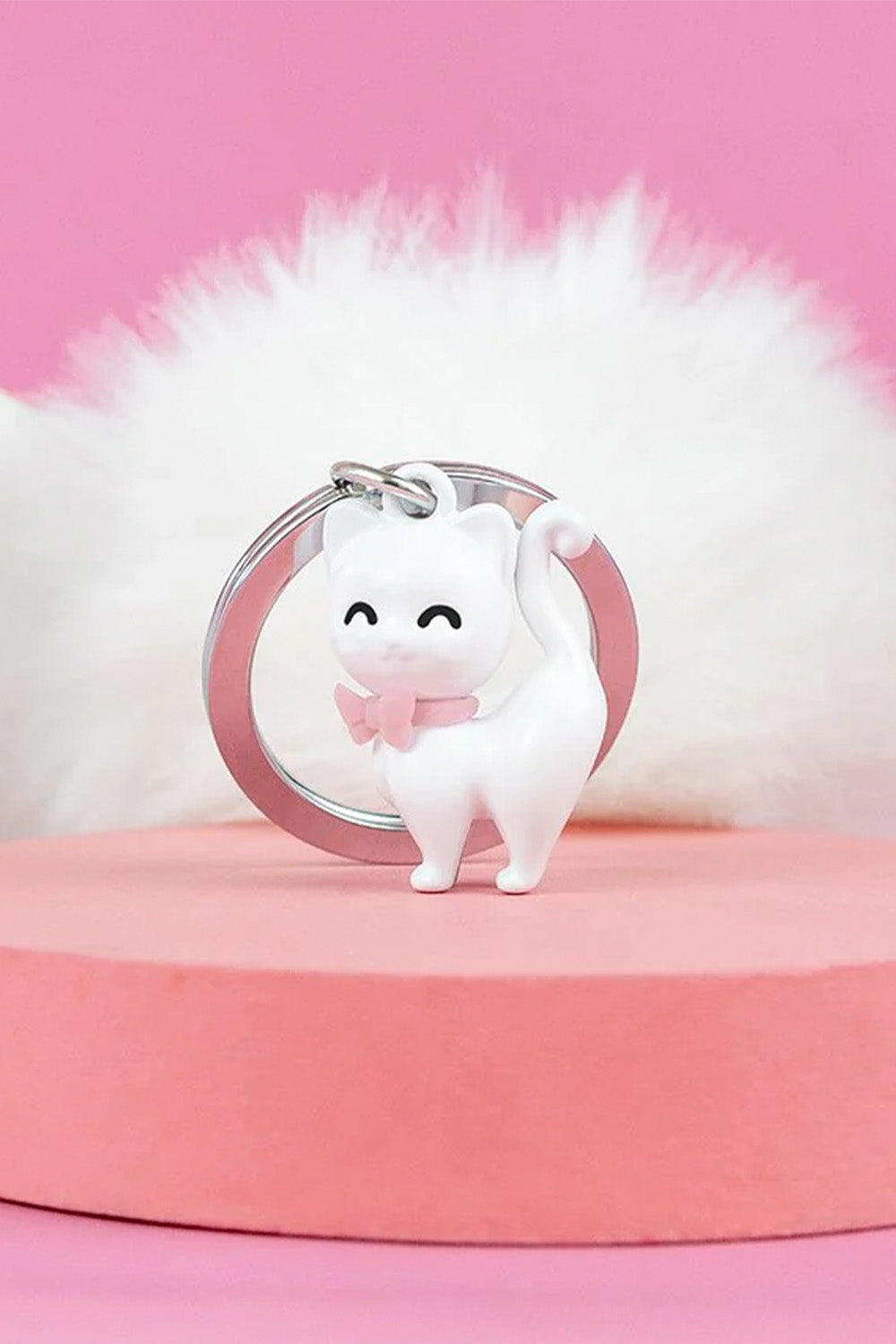 Beyaz Kedi Anahtarlık - 5