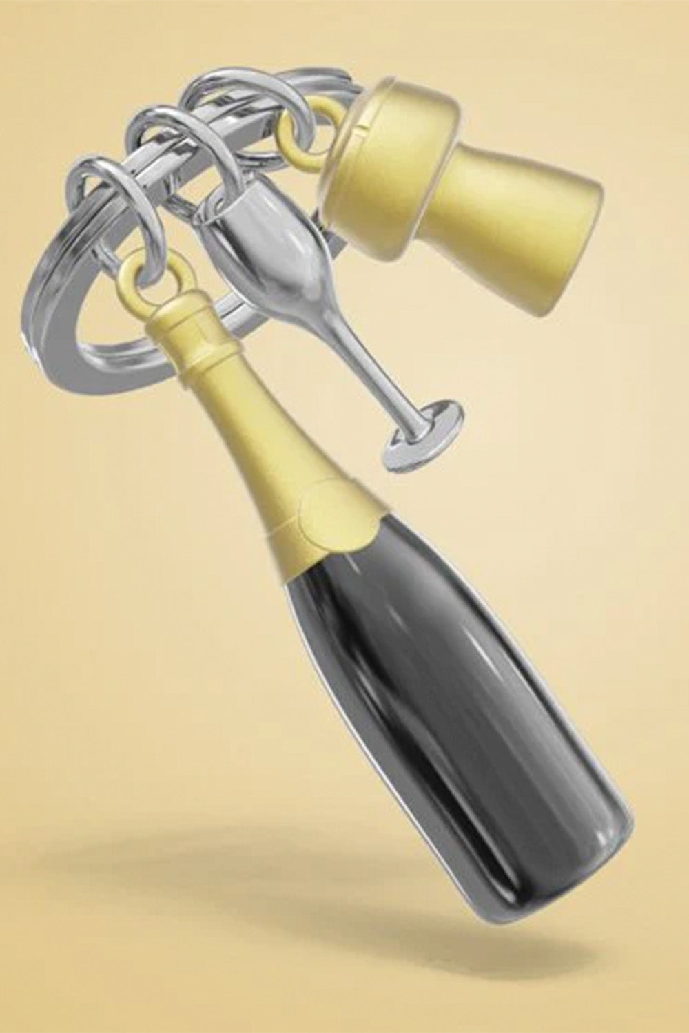 şampanya Kadeh Anahtarlık Siyah - 1