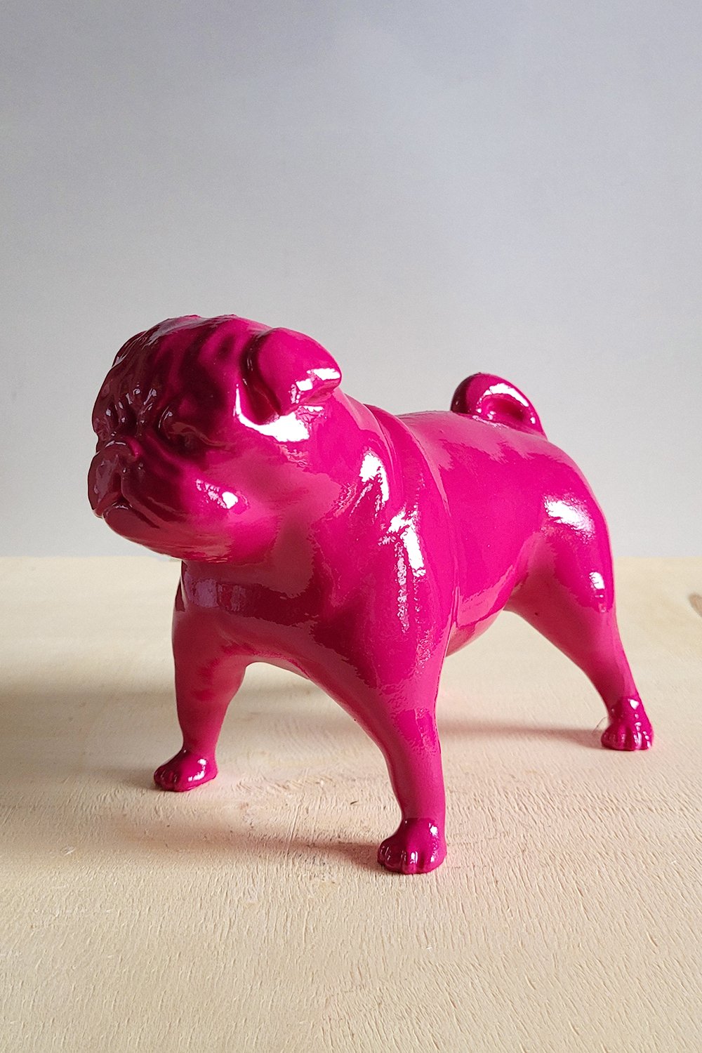 Pug Köpek Figürü | Fuşya - 9