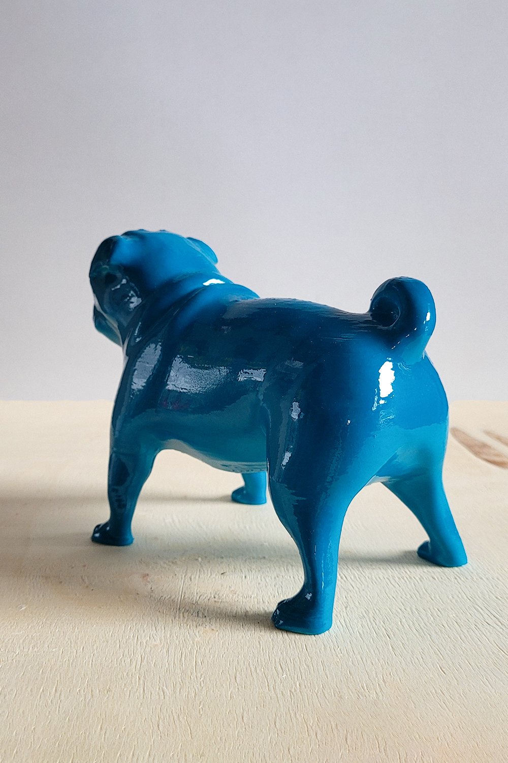 Pug Köpek Figürü | Koyu Turkuaz - 6