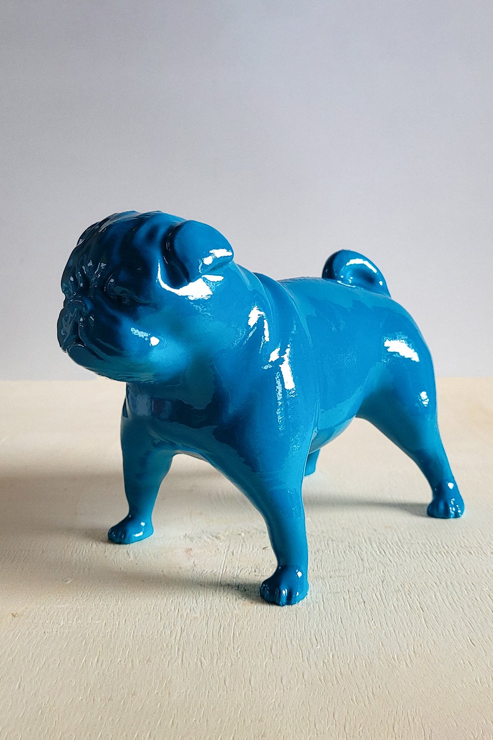 Pug Köpek Figürü | Koyu Turkuaz - 8