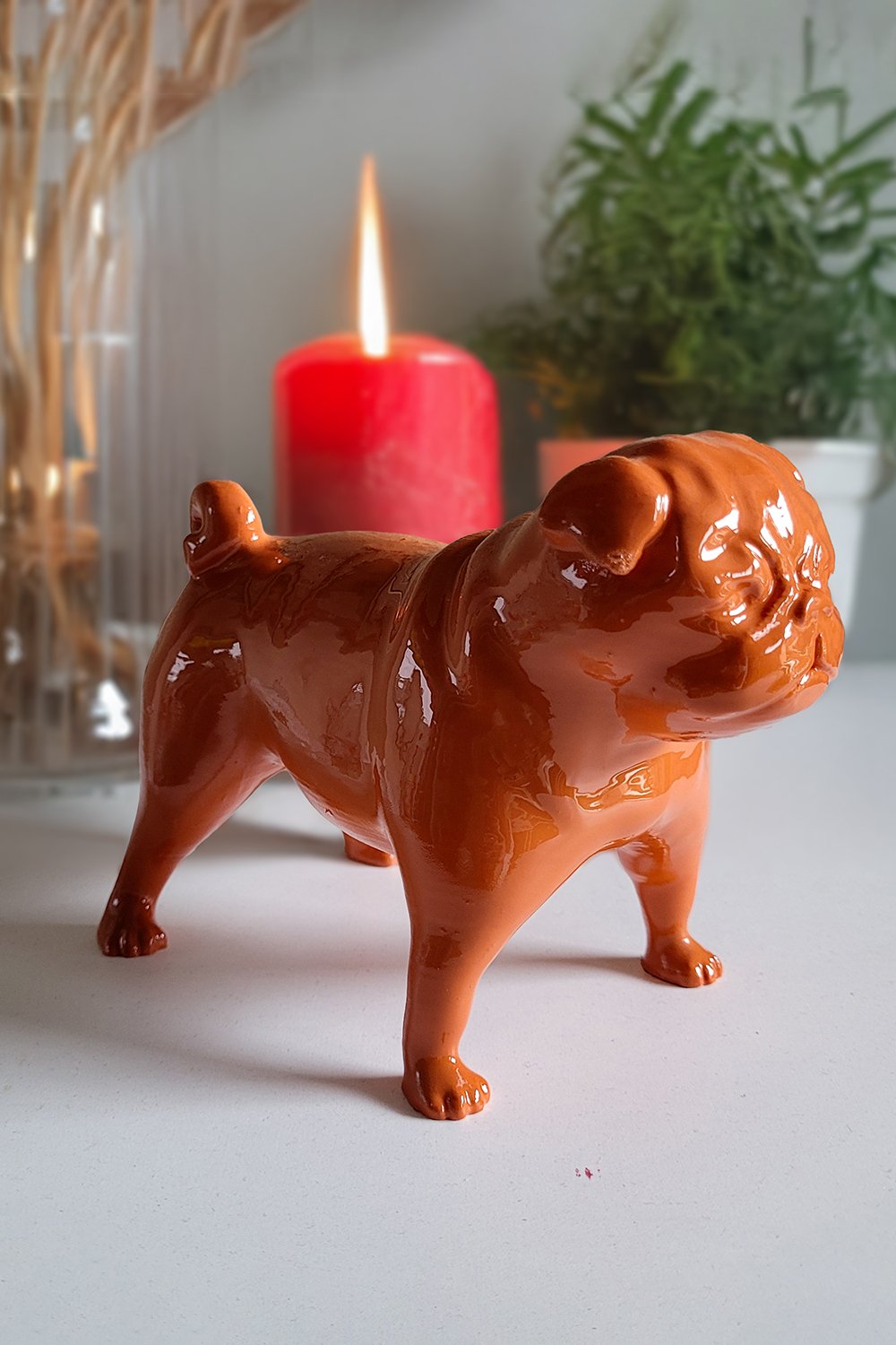 Pug Köpek Figürü | Kiremit - 2