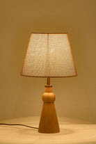 Oslo Kumaş Şapkalı Ahşap Abajur - 0