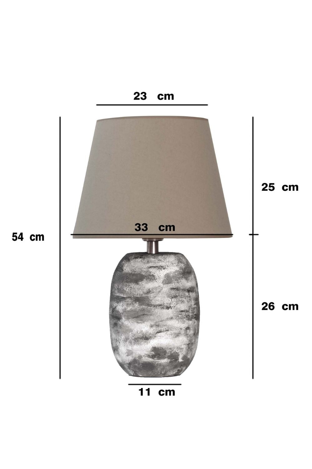 Stonetouch Seramik Abajur – Bej Şapkalı Doğal Doku - 1