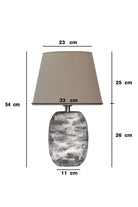 Stonetouch Seramik Abajur – Bej Şapkalı Doğal Doku - 1