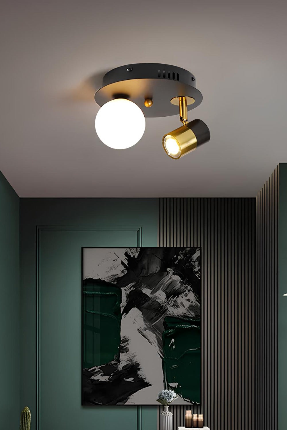 Led Spotlu Camlı Plafonyer Avize - 0