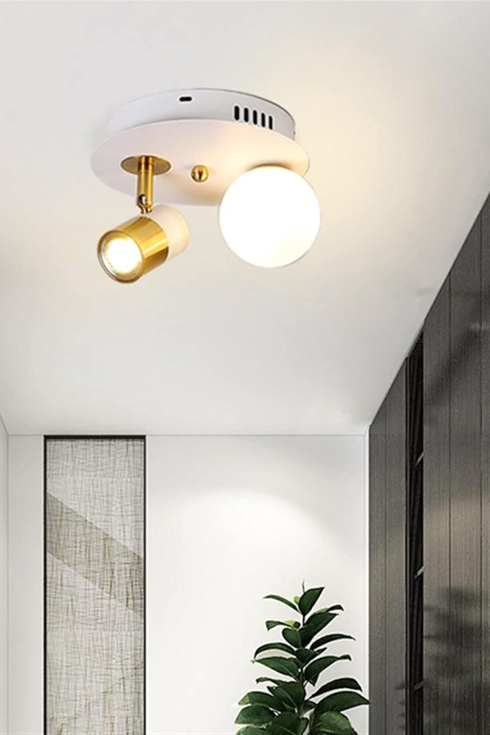 Led Spotlu Camlı Plafonyer Avize - 1