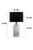 Oslo Doğal Taş Görünümlü Seramik Abajur – Siyah Başlık - 1