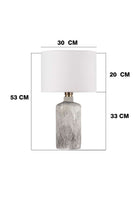 Oslo Doğal Taş Görünümlü Seramik Abajur – Krem Başlık - 2