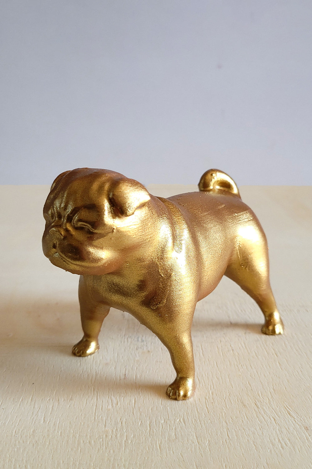Pug Köpek Figürü | Antik Gold - 2