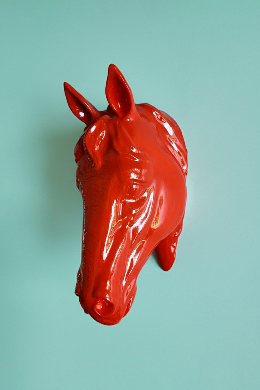 At Kafası Duvar Figürü | Kırmızı - 0