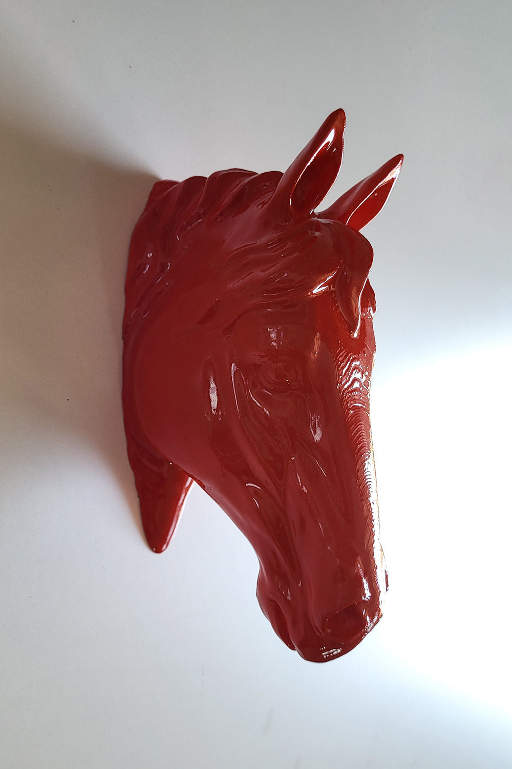 At Kafası Duvar Figürü | Kırmızı - 4