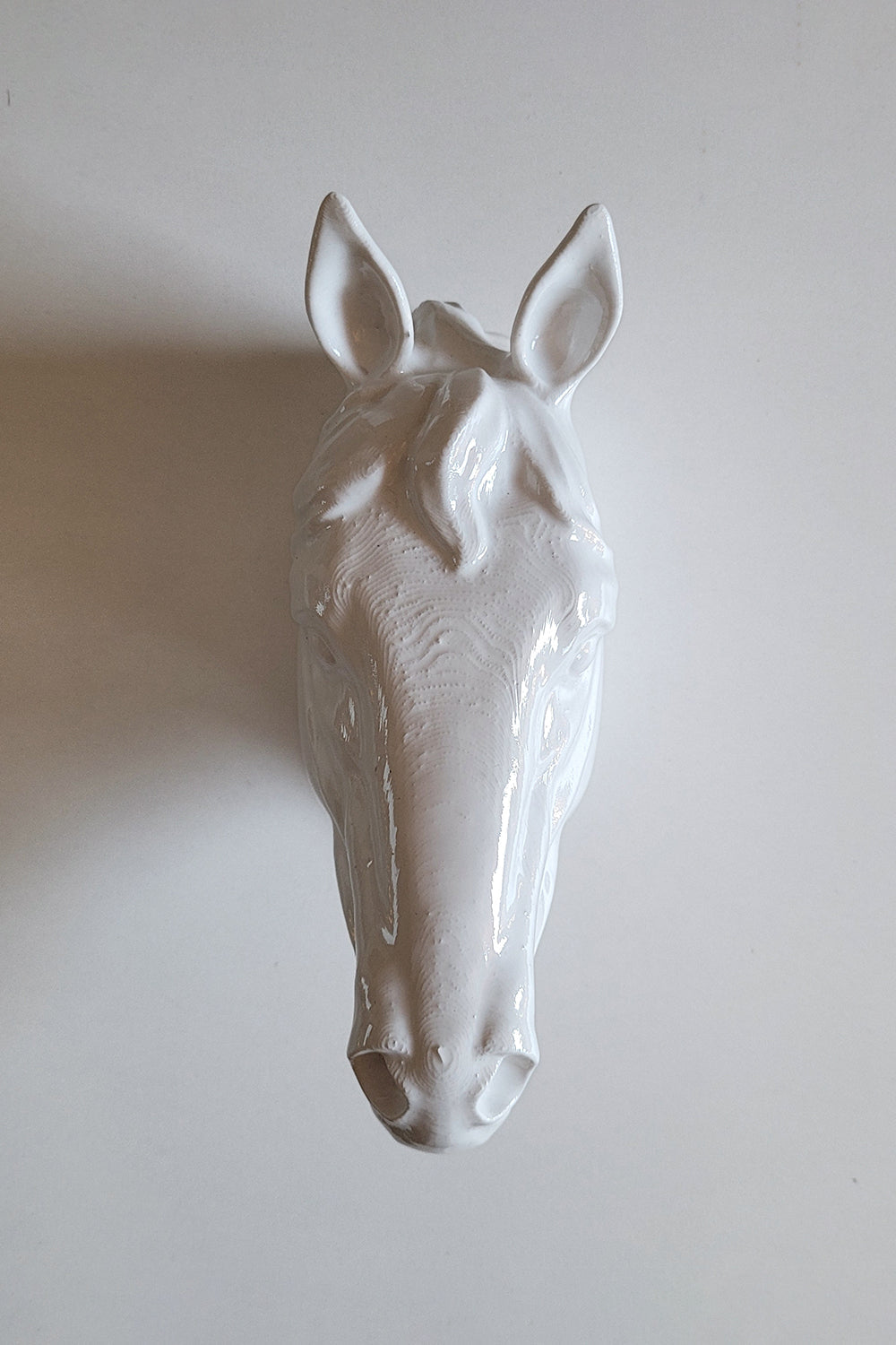 At Kafası Duvar Figürü | Beyaz - 1