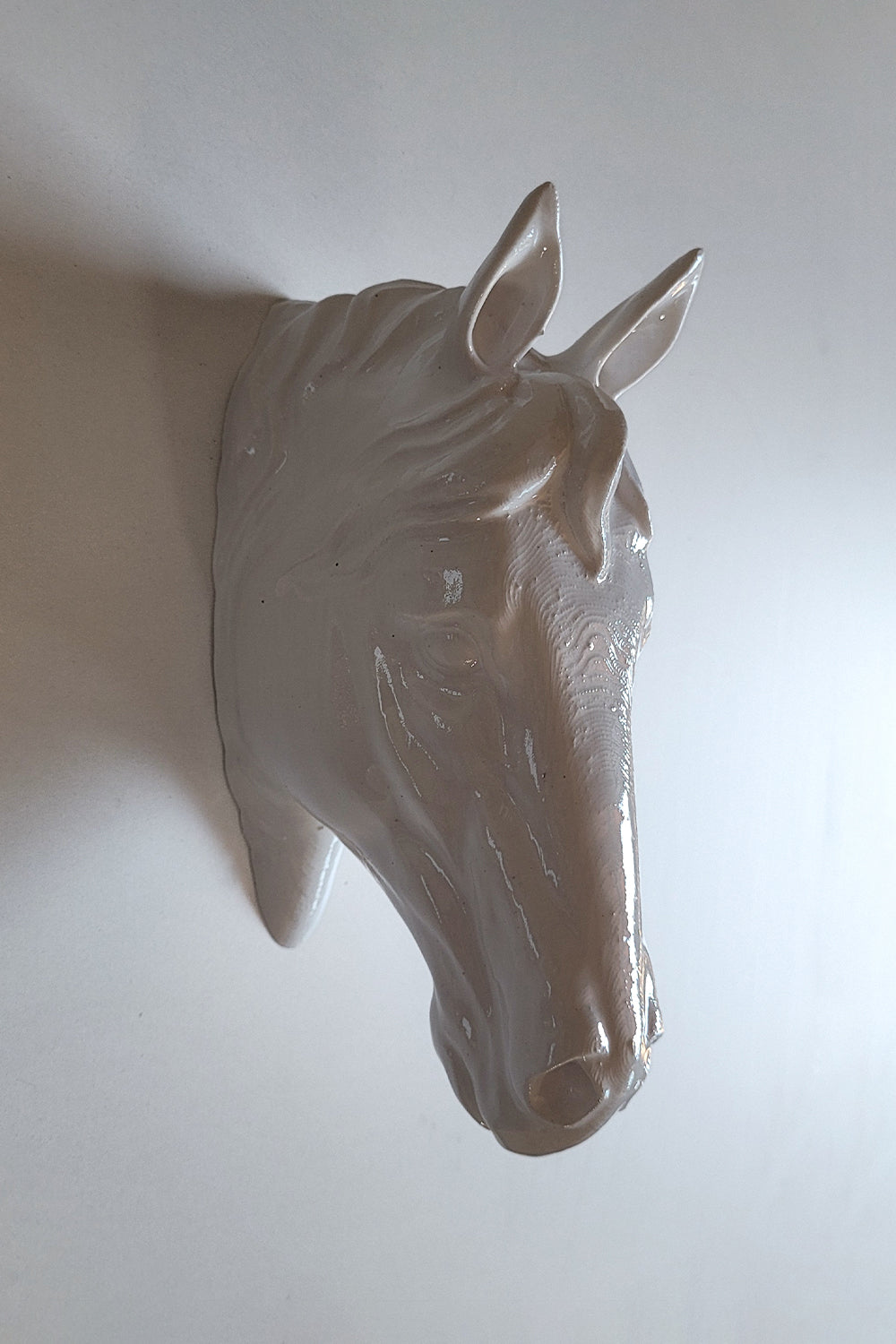 At Kafası Duvar Figürü | Beyaz - 4