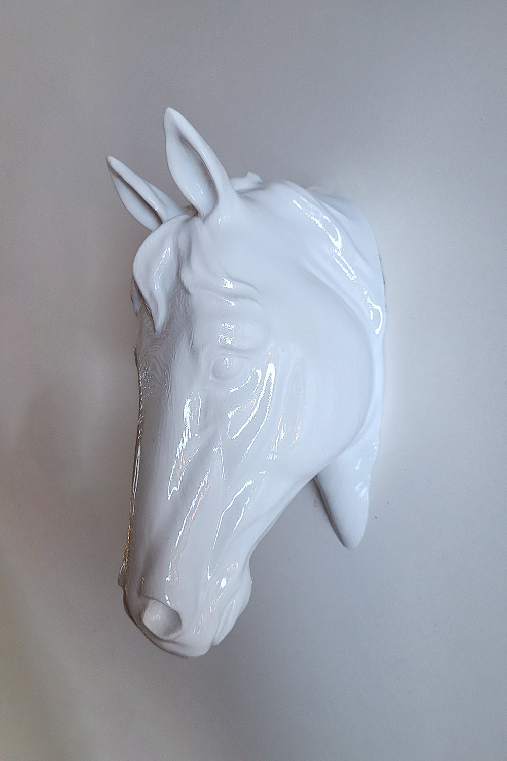 At Kafası Duvar Figürü | Beyaz - 5