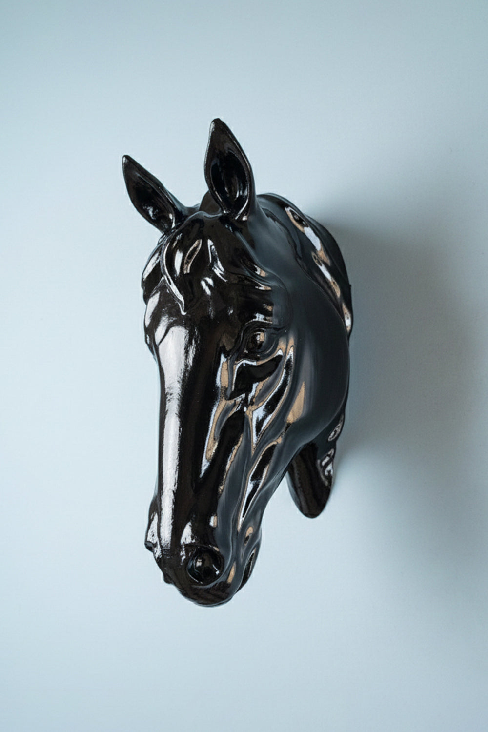 At Kafası Duvar Figürü | Siyah - 0