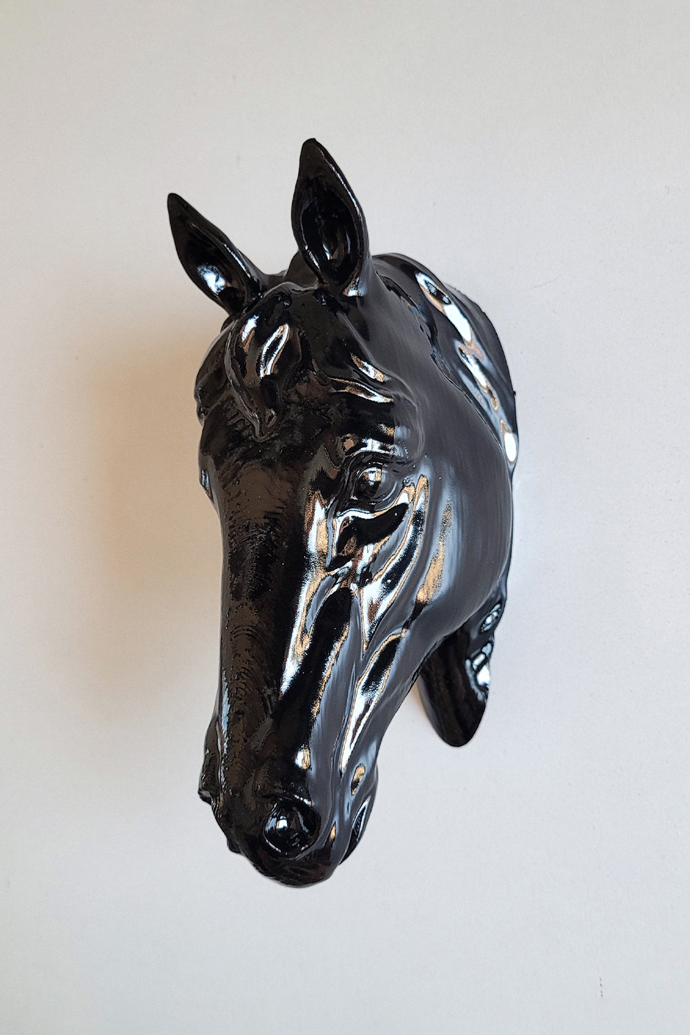 At Kafası Duvar Figürü | Siyah - 2