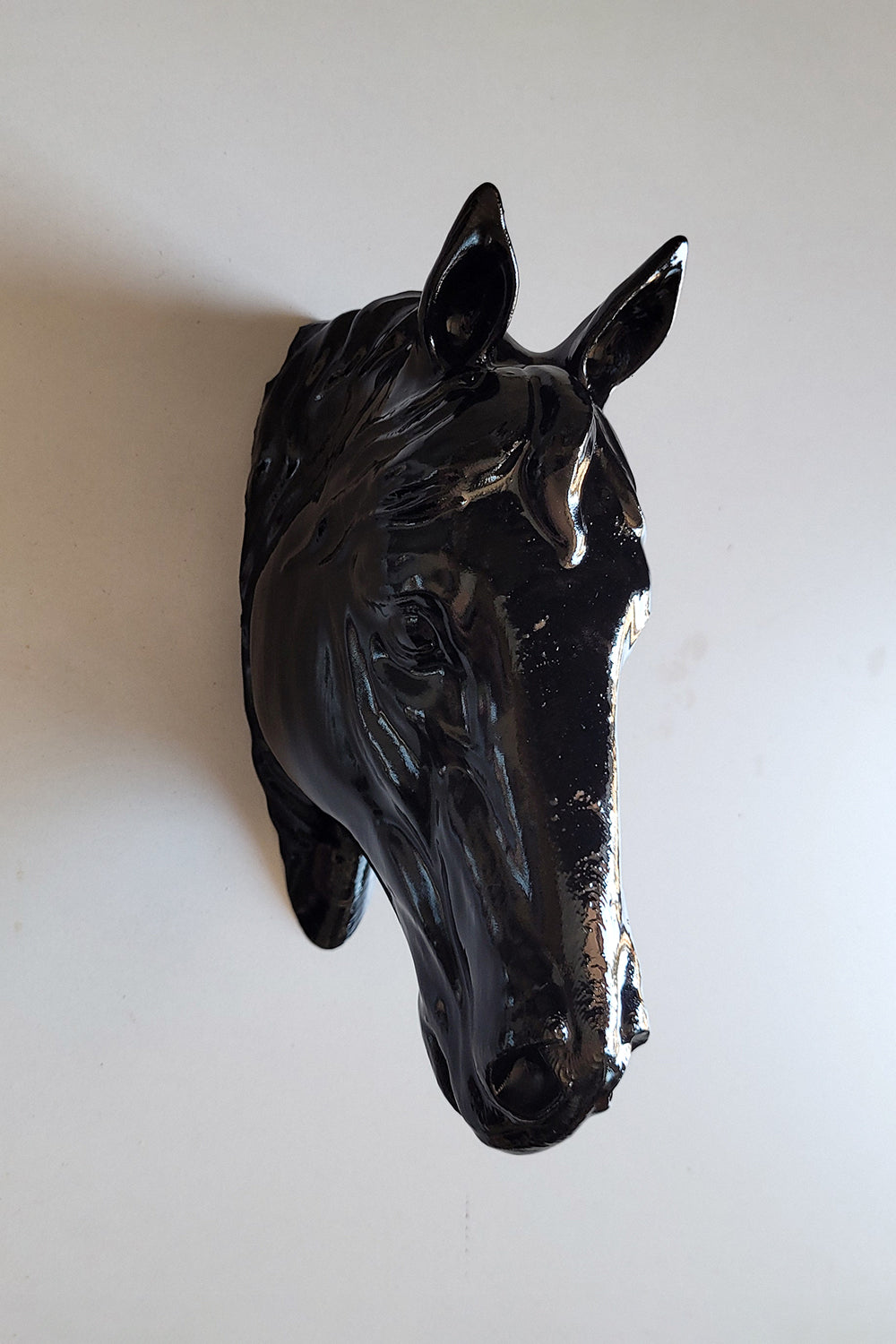 At Kafası Duvar Figürü | Siyah - 4