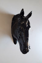 At Kafası Duvar Figürü | Siyah - 4