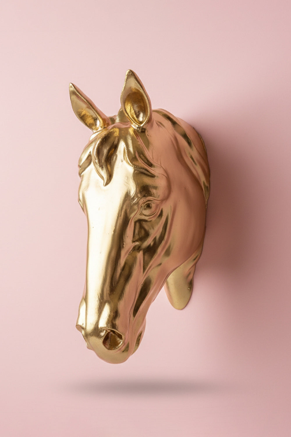 At Kafası Duvar Figürü | Gold - 0