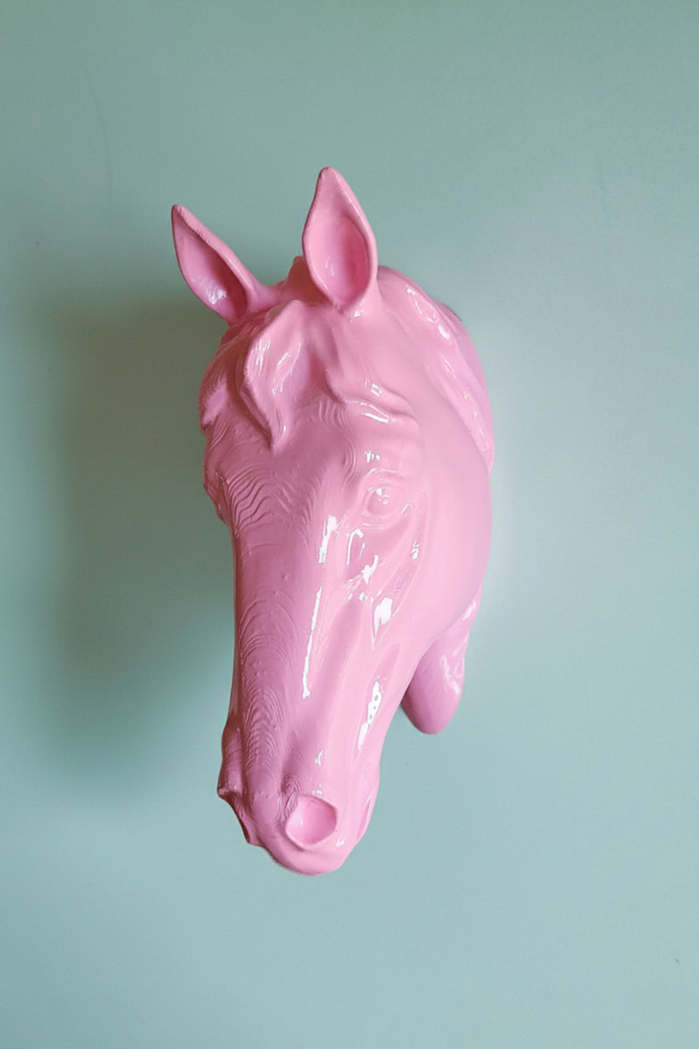 At Kafası Duvar Figürü | Pastel Pembe - 0