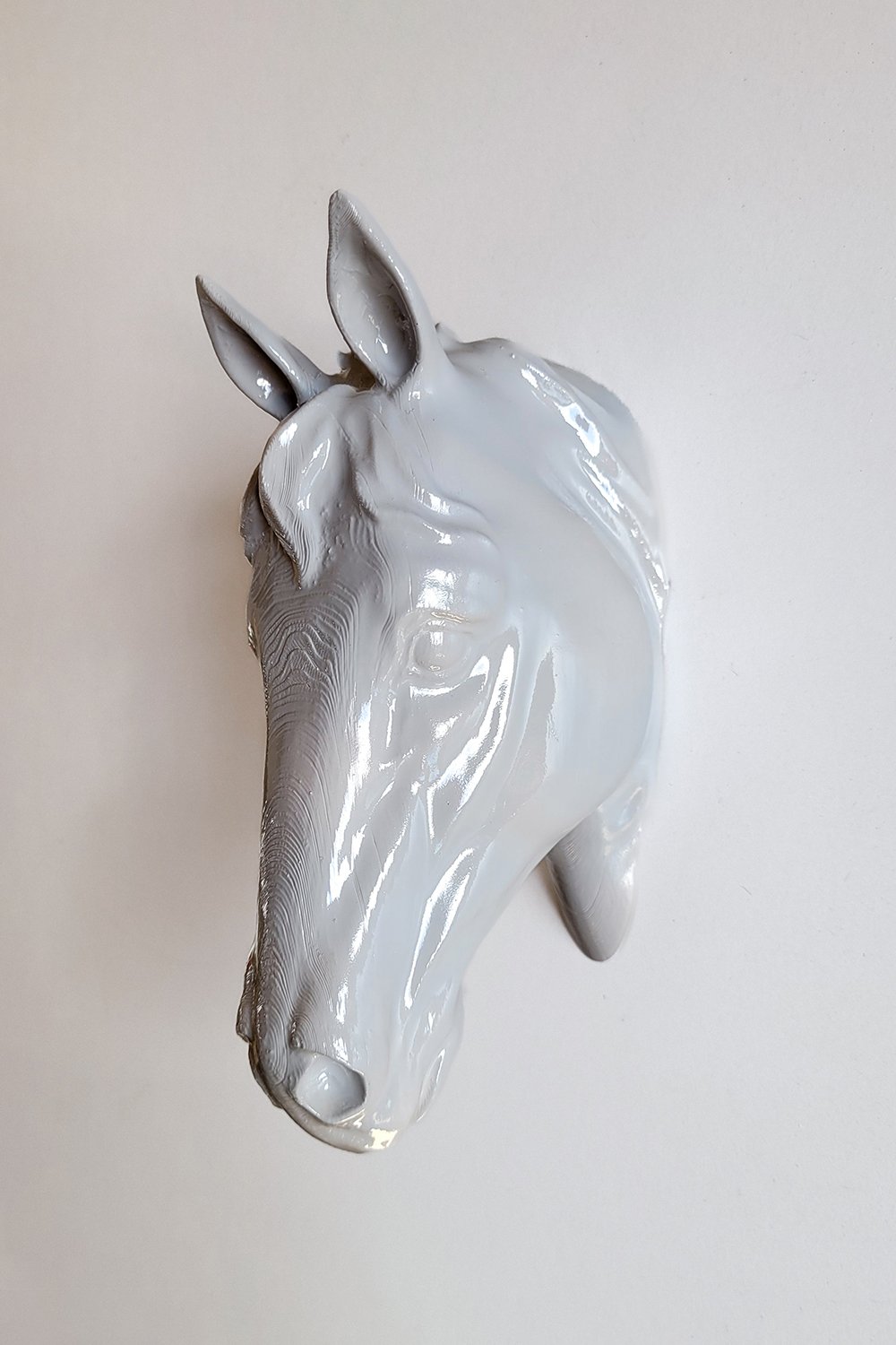 At Kafası Duvar Figürü | Gri - 2