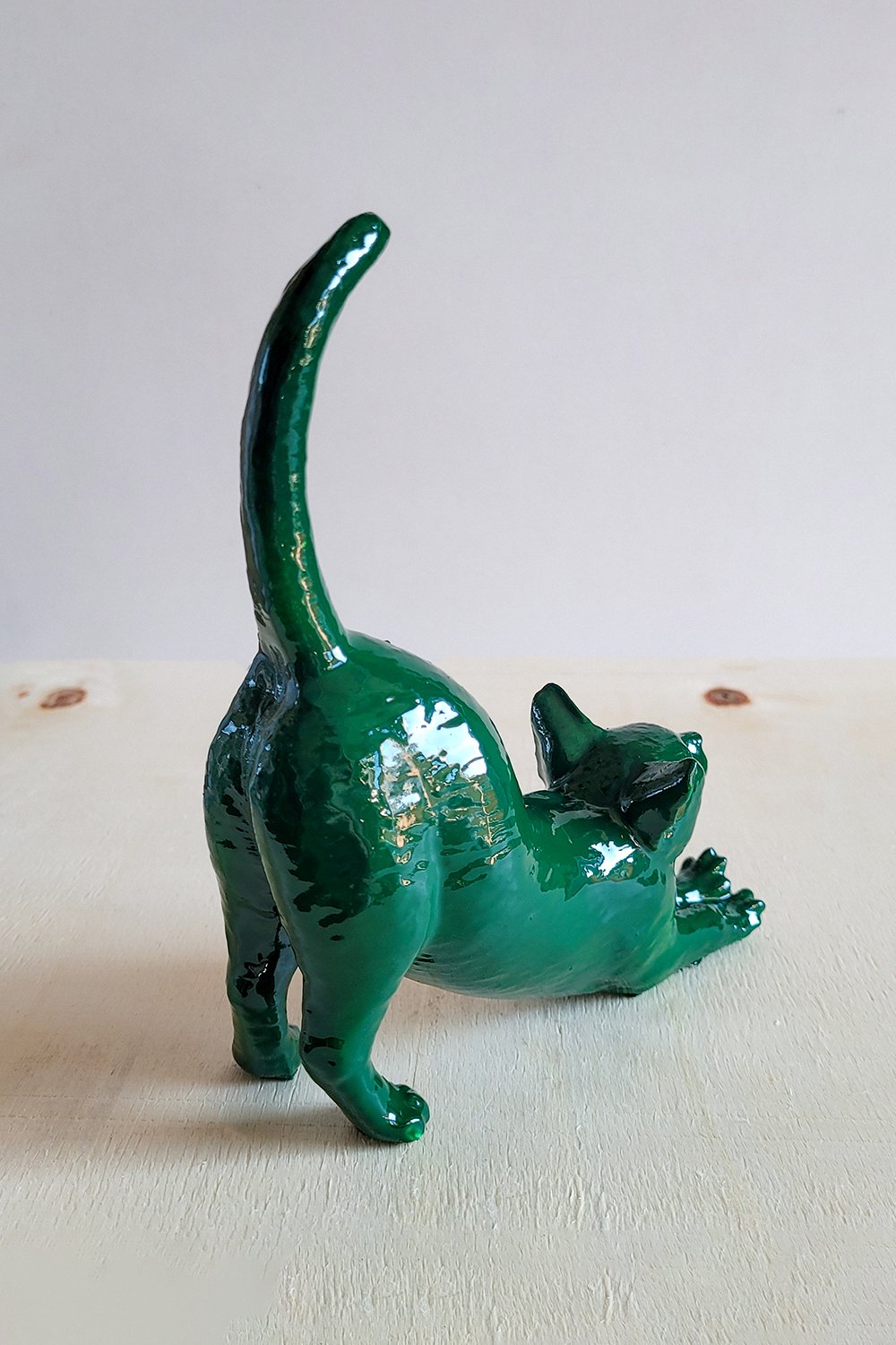 Esneyen Kedi Yüzük Düzenleyici | Zümrüt Yeşili - 8