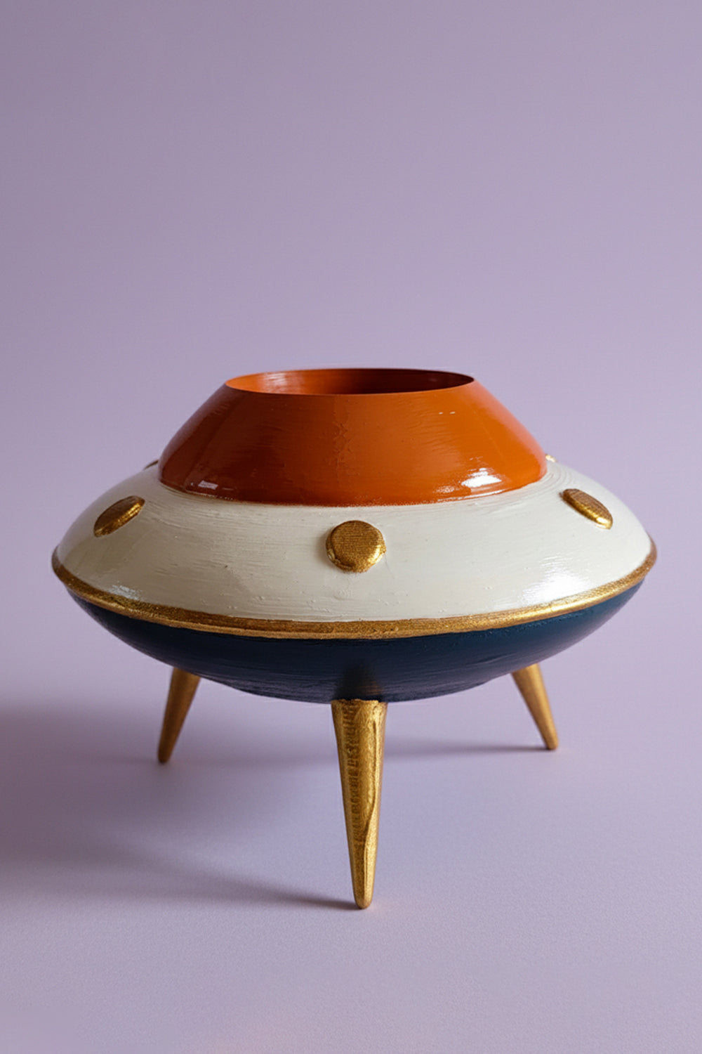 Retro Mini Ufo Saksı | Kemik - 0