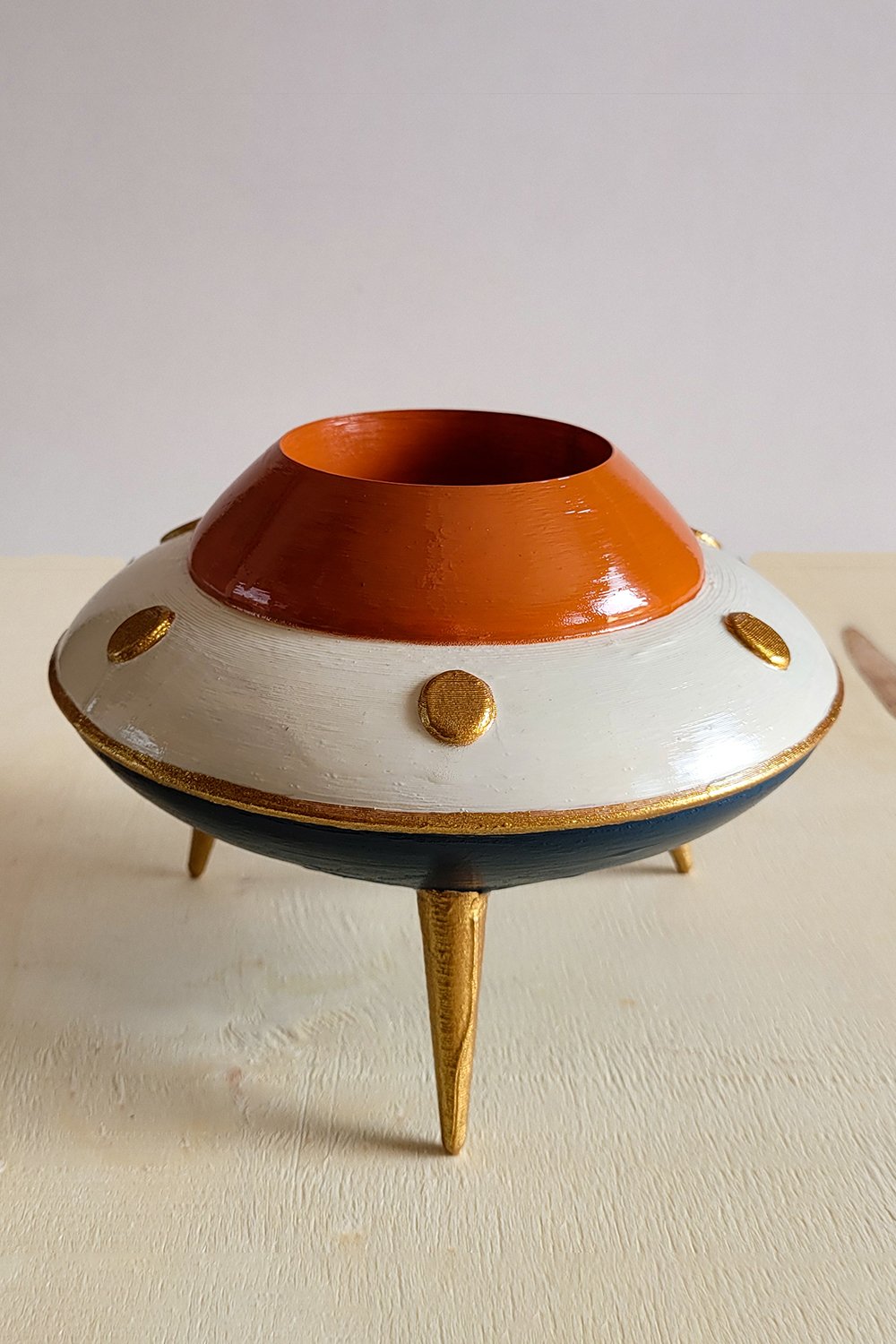 Retro Mini Ufo Saksı | Kemik - 3