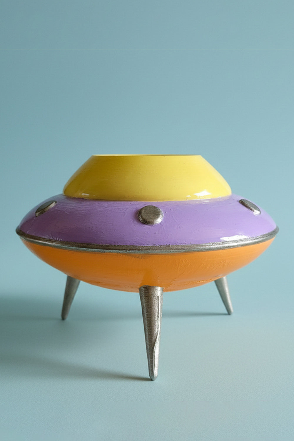 Retro Mini Ufo Saksı | Pastel Mor - 0