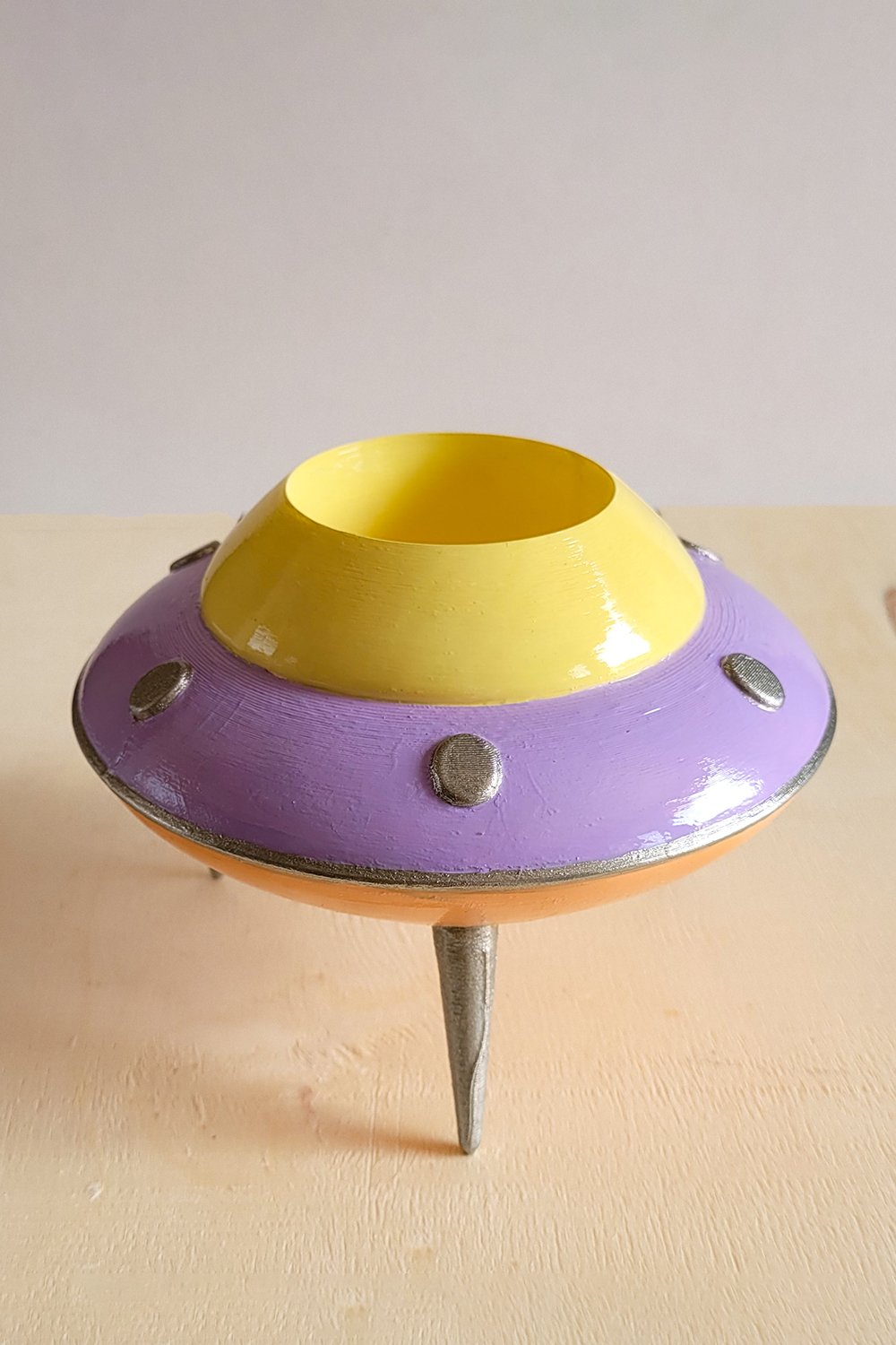 Retro Mini Ufo Saksı | Pastel Mor - 4