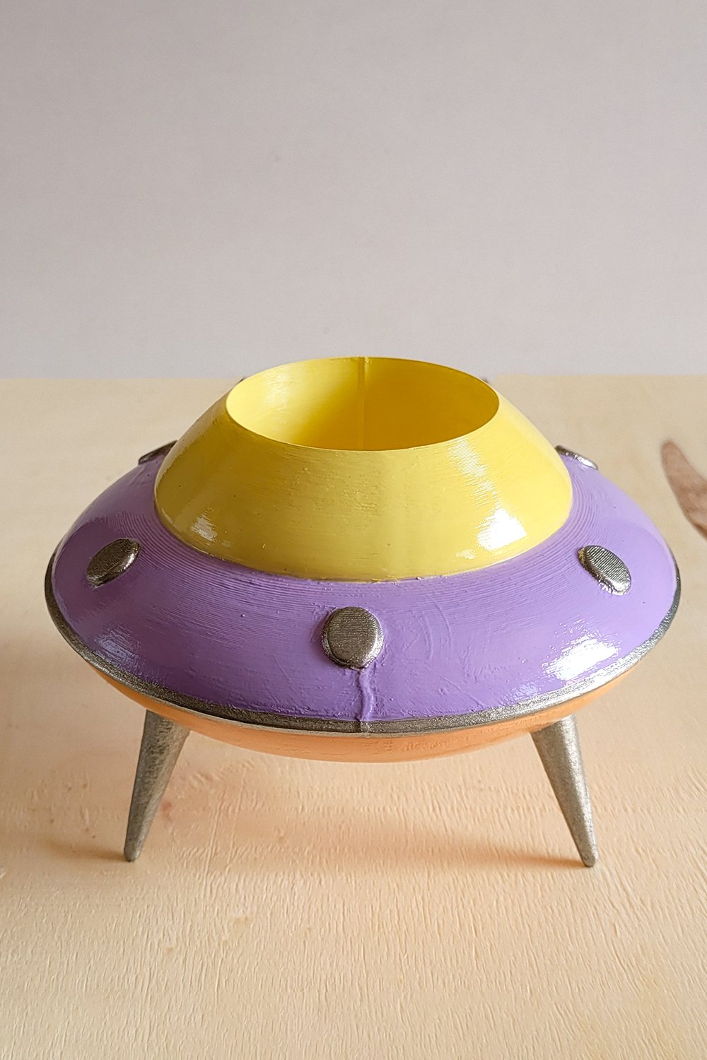 Retro Mini Ufo Saksı | Pastel Mor - 5