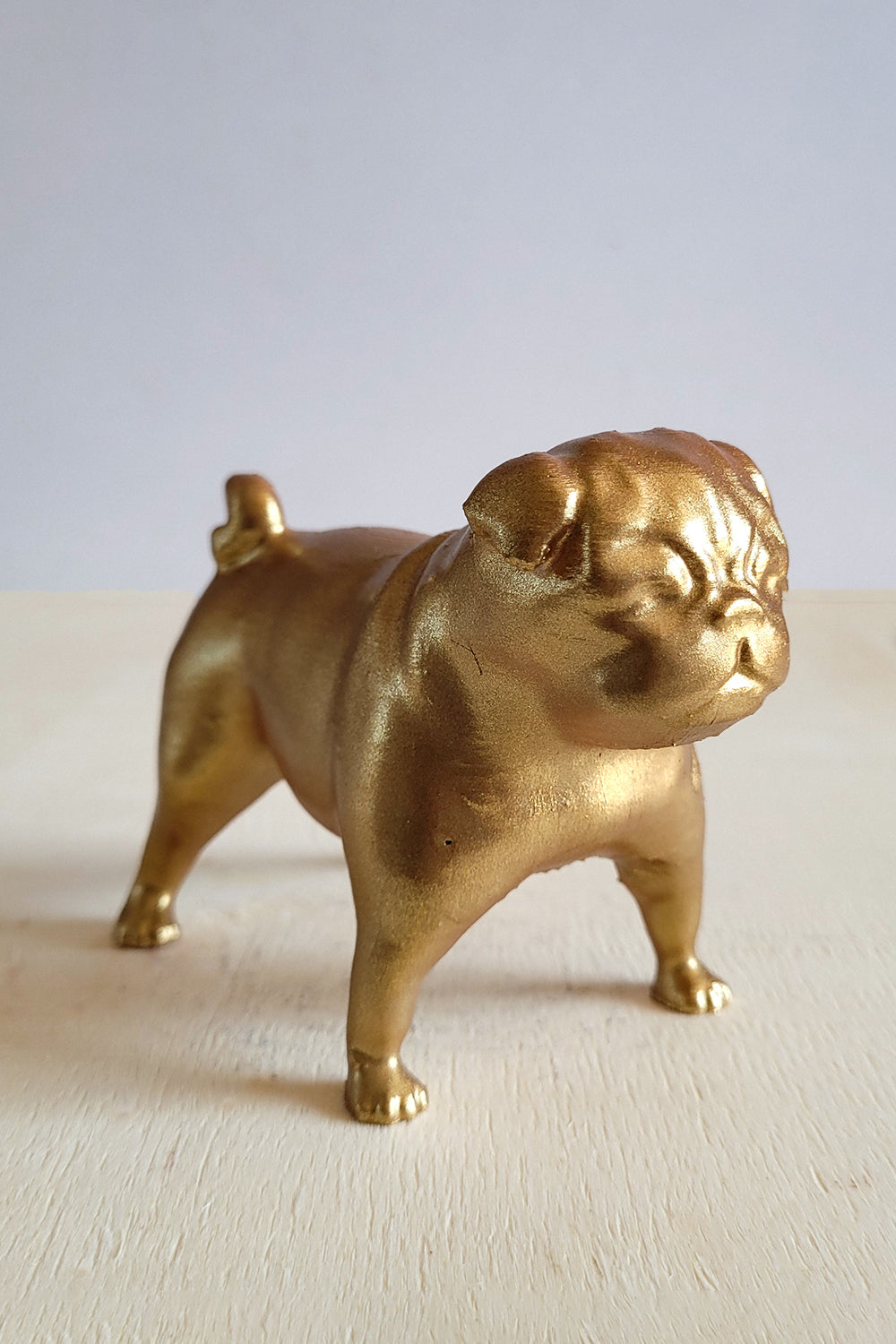 Pug Köpek Figürü | Antik Gold - 7