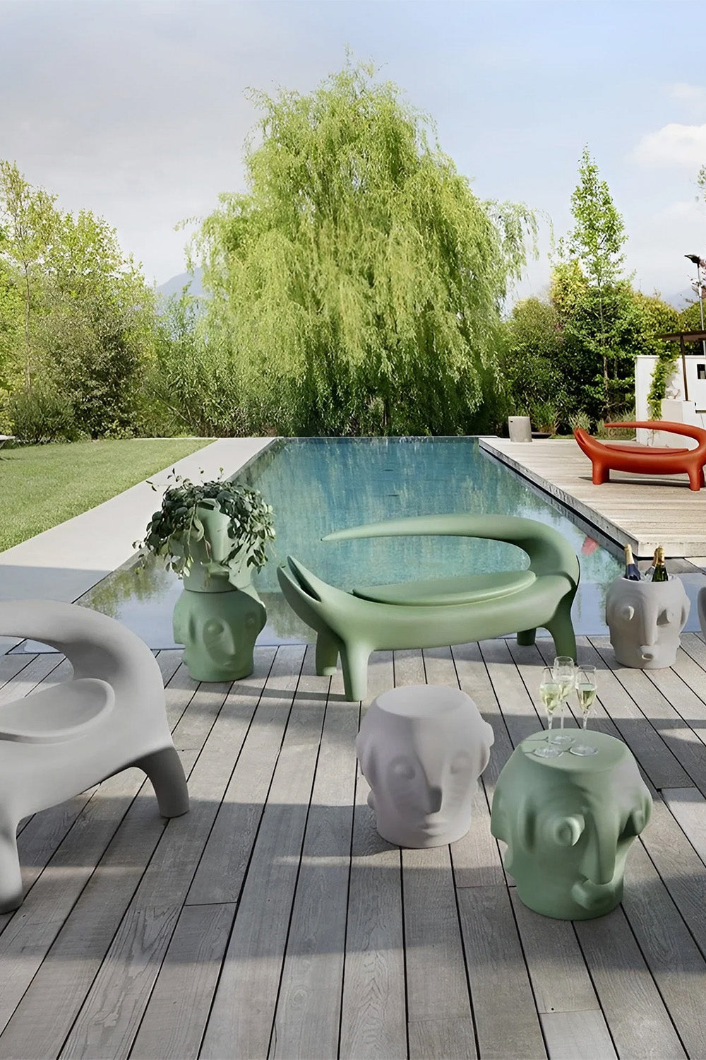 Threebu Leylak Yeşili Tabure - 1