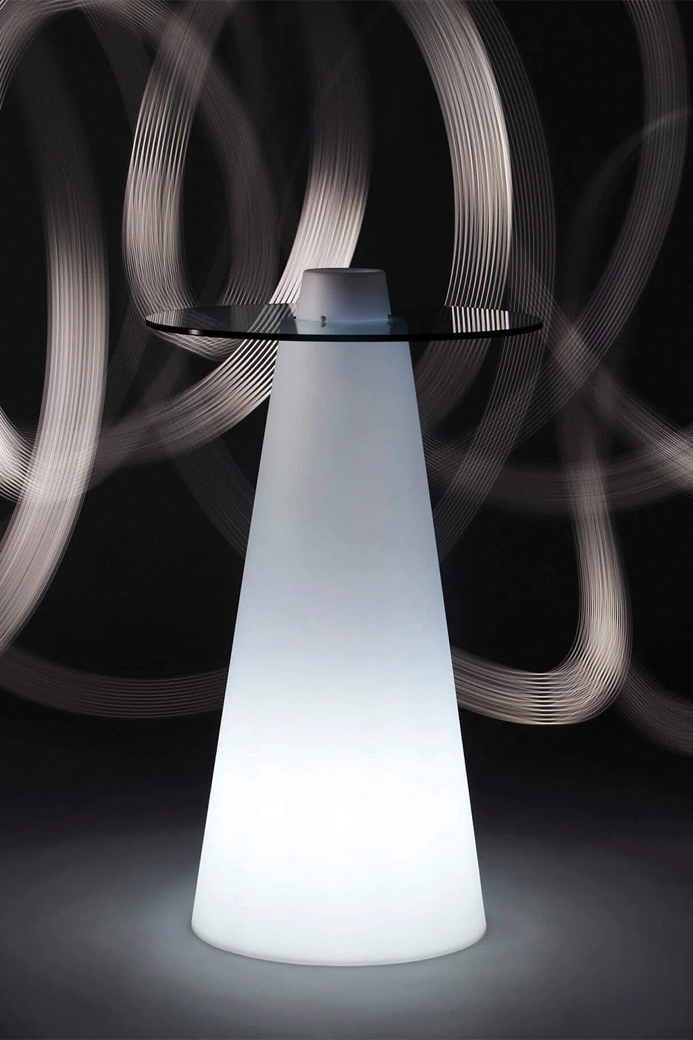 Peak Işıklı Beyaz Bistro Masa H:120cm - 4