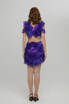 Mor Fırfırlı Mini Elbise Viva - 3
