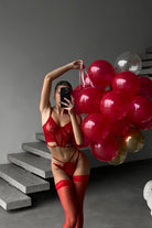 Desireline Bustier Set - Red - 6