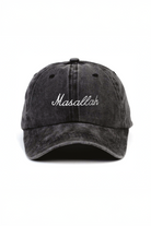 Masallah – Nakışlı Yıkamalı Siyah Şapka - 0