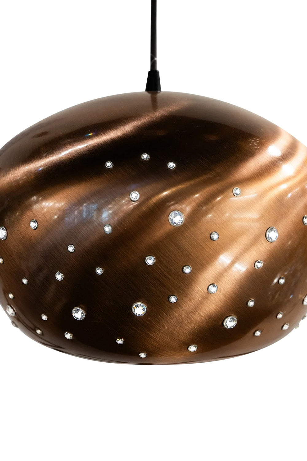 Inlay Brushed Copper Taşlı Sarkıt Avize - 1