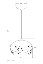 Inlay Brushed Copper Taşlı Sarkıt Avize - 2