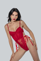 Christmas – Kırmızı Dantel Bağcıklı Bodysuit Yılbaşı Özel Koleksiyon - 0