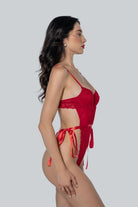 Christmas – Kırmızı Dantel Bağcıklı Bodysuit Yılbaşı Özel Koleksiyon - 1