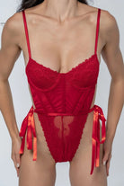 Christmas – Kırmızı Dantel Bağcıklı Bodysuit Yılbaşı Özel Koleksiyon - 3