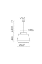 Aspen Sarkit 1L Açik Bej-Kirik Beyaz Ø60X45.4 Cm E27 Led - 3